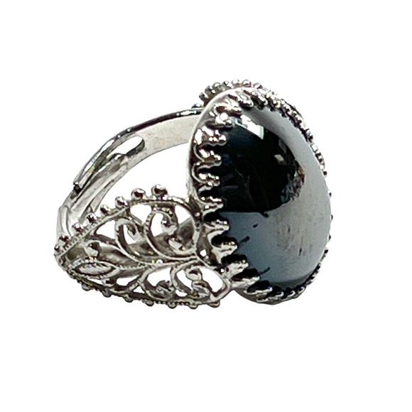 VINTAGE 1950s Faux gemstone & silver Ring JUDY LEE Label NEVER WORN Adjustable - Picture 6 of 16